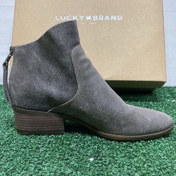 Lucky Brand Lahela Charcoal Suede ankle boots women’s size 6 (OKPM-07-031) - Picture 6 of 10